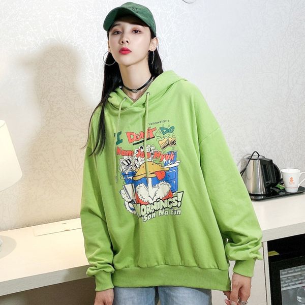 

autumn 2020 new korean coat sweater hooded sweater women's loose large women's coat ythfp, Black