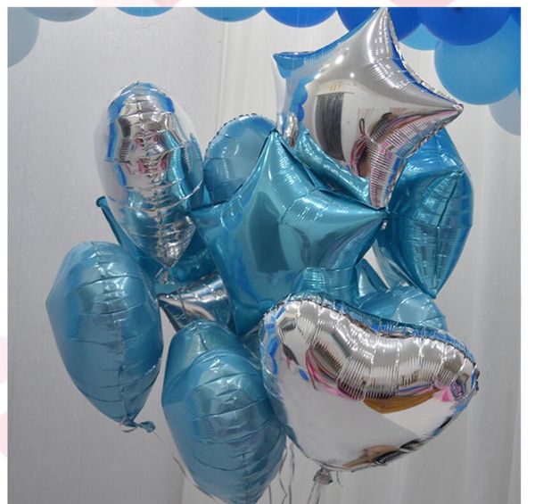 18 Zoll herzförmiger Stern-Ballon aus Aluminiumfolie, Partydekoration, romantischer Vorschlag, Geburtstagsanordnung, Roségold-Luftballons, Formauswahl