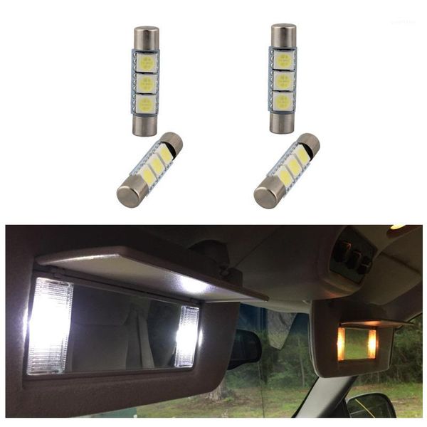 

4pcs white ice blue festoon 29mm led c5w car auto interior light for sun visor vanity mirror lights replacement halogen lamp1