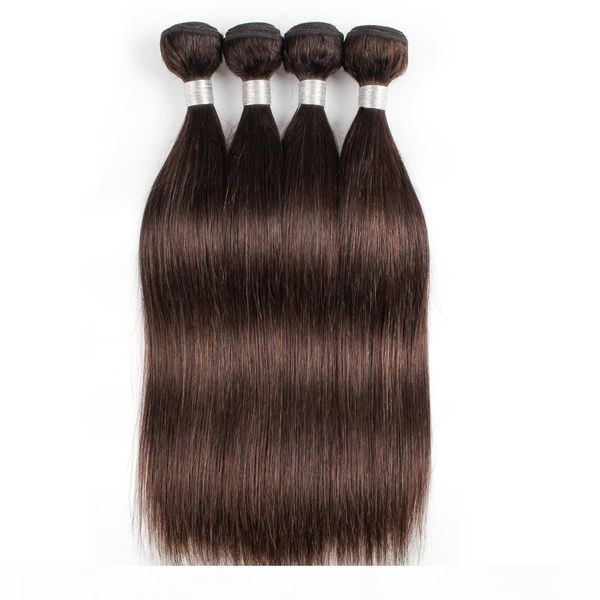 

#2 dark brown human bundle deals brazilian virgin straight human hair weaves 3 or 4 bundles 12-24 inch 100%remy human hair extensions, Black