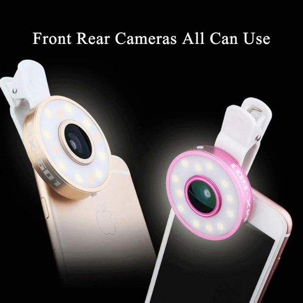 

flash heads pography mini light 6 in 1 filling 8l-eds wide-angle fish-eye lens universal selfie phone lamp