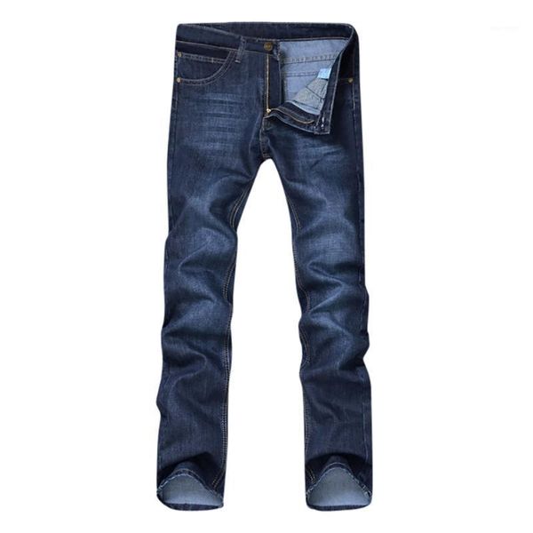 

1pc men pants men's casual autumn denim solid cotton hip hop loose work long trousers jeans pants men cotton daily c04131, Blue