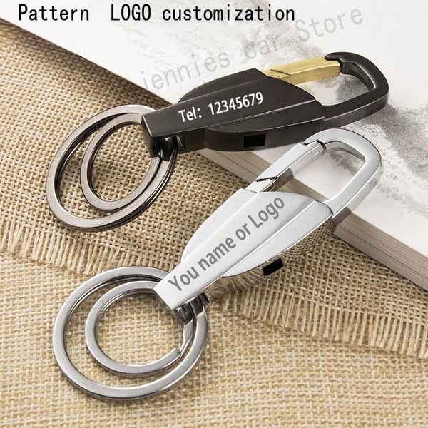

custom lettering keychains alloy keyrings metal engrave name logo customized logo key chain for car women men gift trinket, Silver
