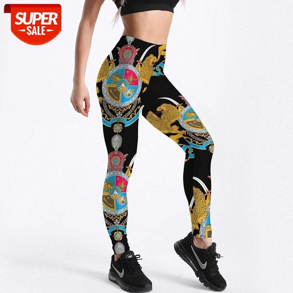 

qickitout fitness leggings women workout push up legging fashion digital print yellow tiger totem nation jeggings pants #k451, Black;white