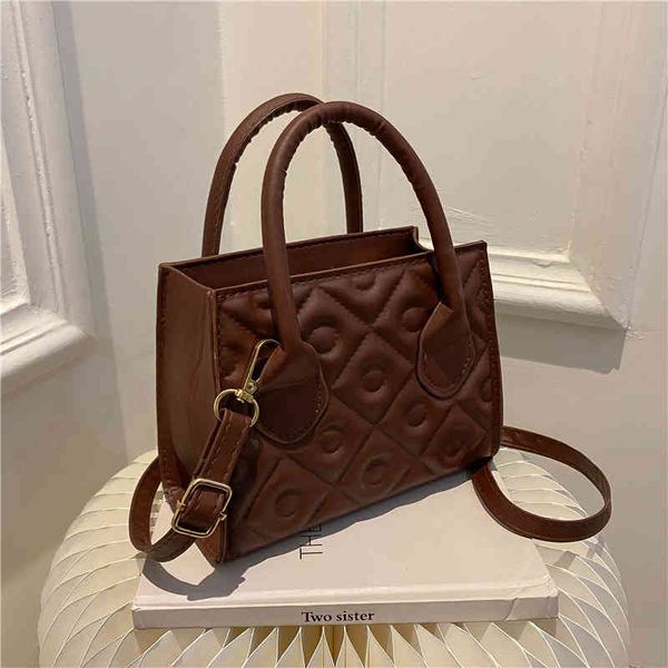 

square tote handbag diamond lattice embossed elegant wild mini shoulder crossbody bag women new fashion dating