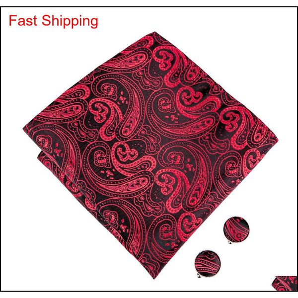 

hi-tie red floral bow tie designer set with handkerchief cufflinks for mens luxury fashion wedding bus qylqjr beauty888, Black;gray