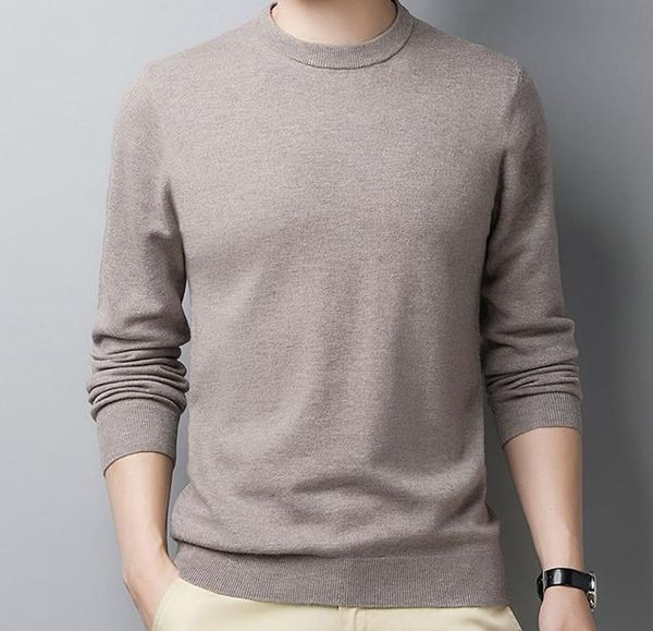

men's sweaters 2021 winter solid color tide sweater round neck thick warm long sleeve knitted 1651, White;black