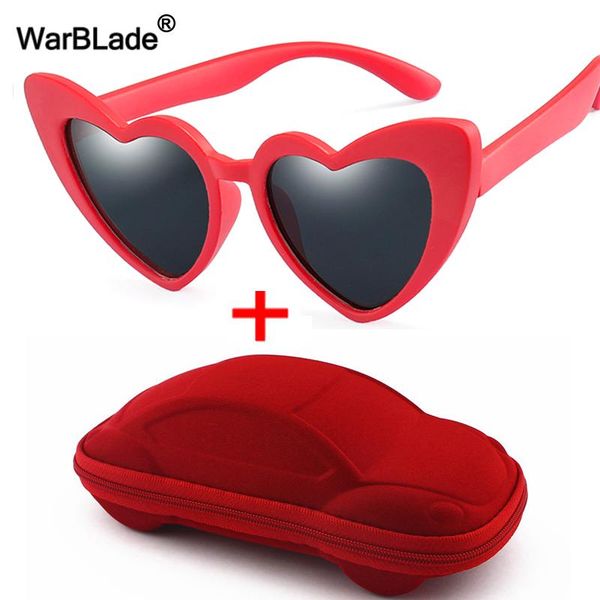 

sunglasses warblade cute kids polarized heart shaped boys girls children sun glasses uv400 baby silicone safety frame eyewear, White;black