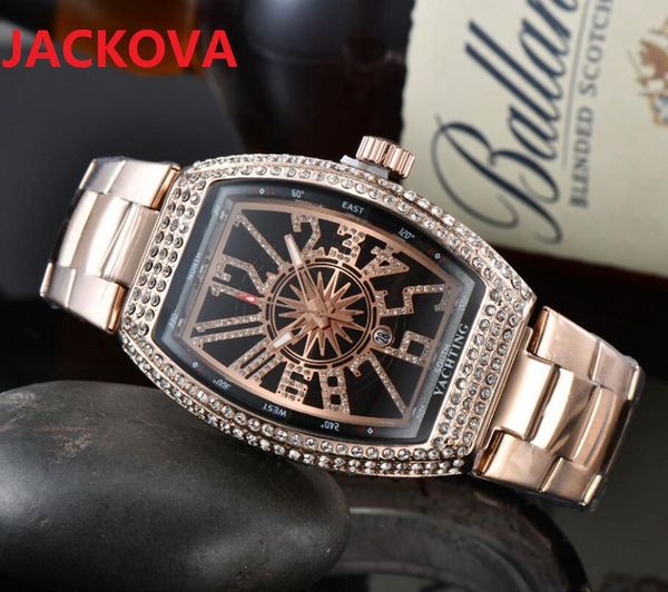 quadrante ovale quadrante in acciaio inossidabile al quarzo orologi da uomo moda classico business svizzera anello di diamanti pieno presidente popolare orologio di alta qualità reloj mujer