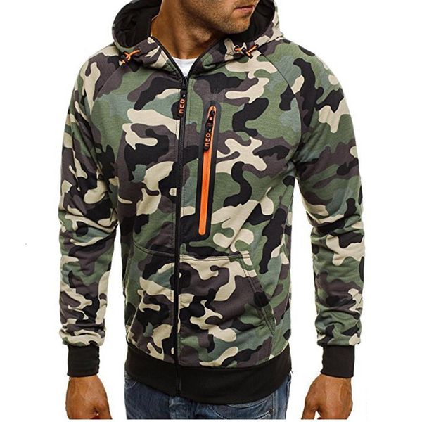

sweatshirts men's casual camouflage zipper sweatshirt sports pullover autumn winter mens hoodies sweatshirts sep21 drop shipping, Black