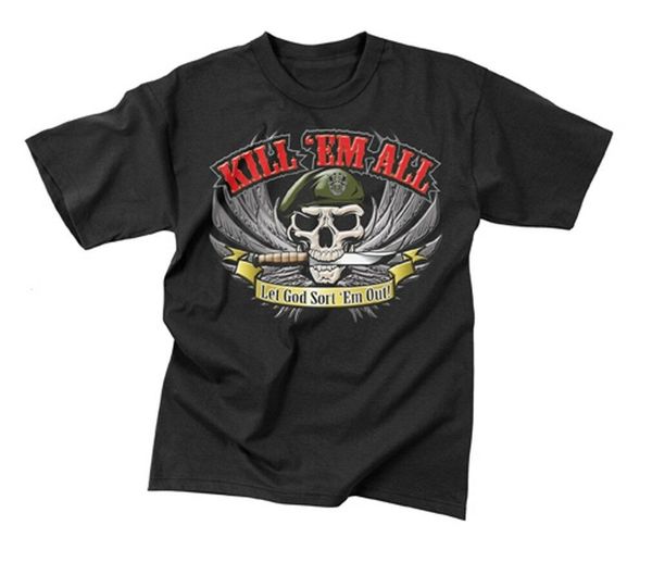 

rothco 66160 "kill them all, let god sort it out" black summer style men tee hoodie designers t shirts sweatshirt