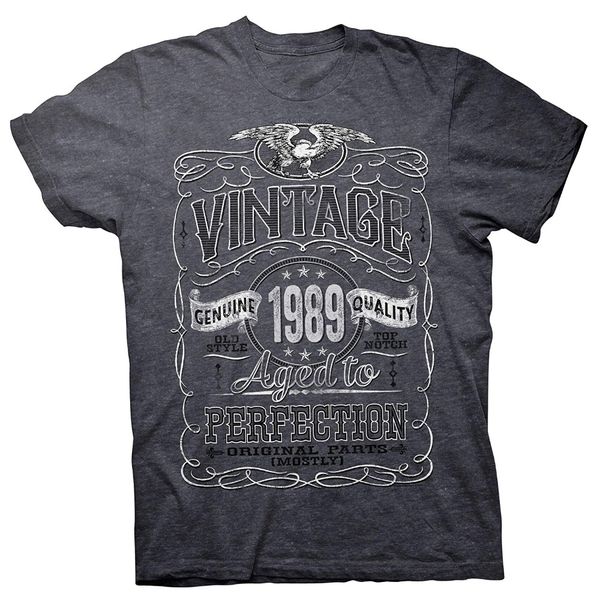 

30th birthday gift vintage aged to perfection 1989 distressed homme new casual short sleeved cool sport sweatshirt hoodie t shirt