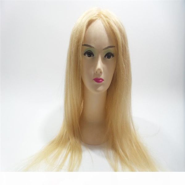 

blonde hair 613# is full of my wig shoelaces without tail front straight hair full lace wig silk weaving wig nature kabell wigs, Black;brown