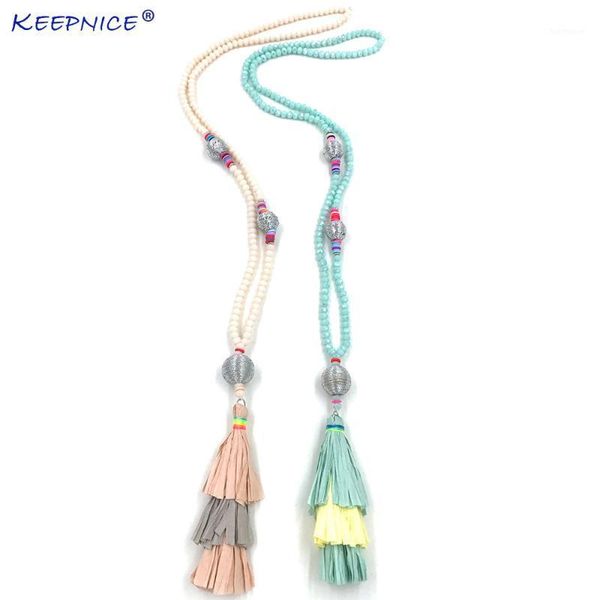 

new bohemia boho chic beaded necklaces colorful tassel pendants long necklace statement necklaces1, Silver