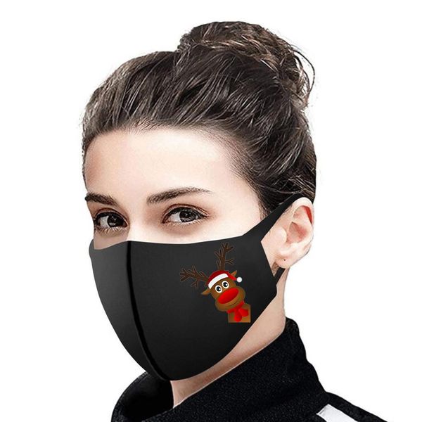 

new 1pcs outdoor cartoons printed mask none christmas masks decorated reusable washable breathable ice silk mouth caps
