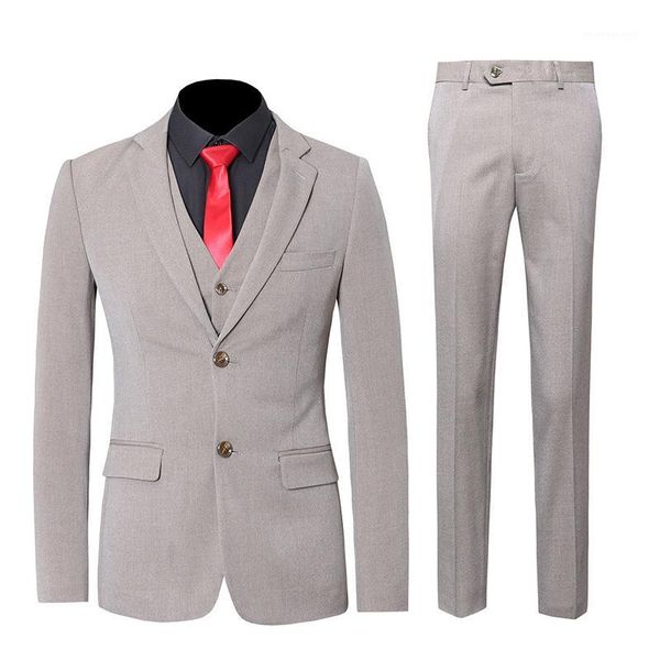

men's suits & blazers large size men's suit solid color three-piece1, White;black