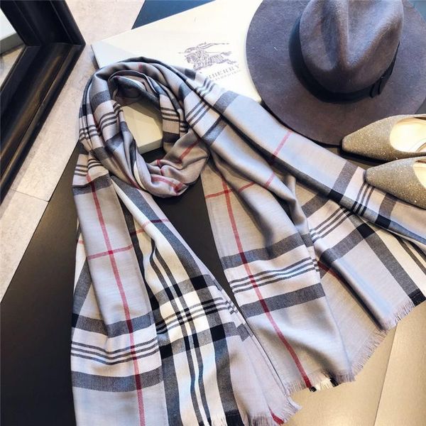 

shawls women cashmere scarves with warm long wraps scarf autumn england classic plaid, Blue;gray