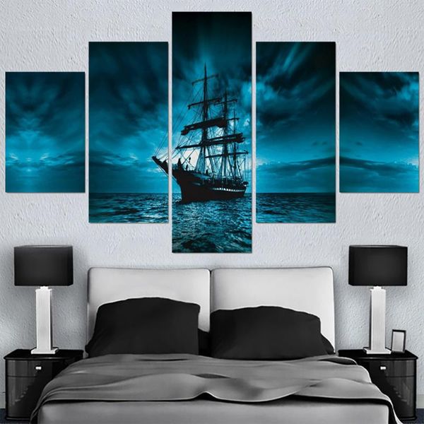 

модульное picture hd printed современная живопись стены искусства 5 панель pirate ship главная украшения плакаты рамки гостиная на холсте