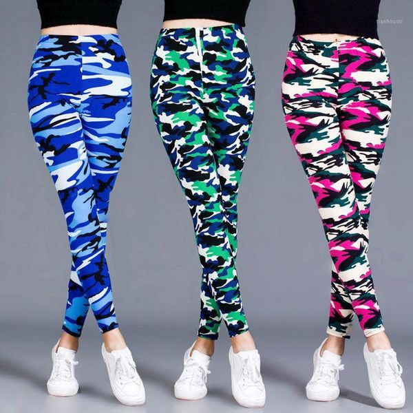 

women 2020 spring autumn camouflage leggings female high waist slim stretch trousers elasticity mujer skinny legging pants l5381, Black