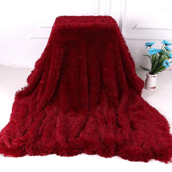 

shaggy fuzzy fur winter warm blanket office fluffy rest sofa couch bedding cover bedsheet student home bedspread1