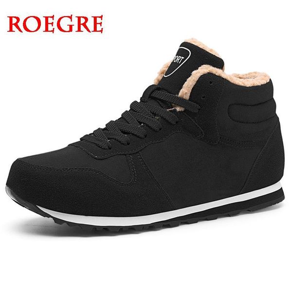 

inexpensive fashion warm snow shoes men's plus size sneakers ankle men winter boots, Black