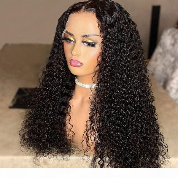 

dilys curly human hair wigs 150 180 250 density lace wig pre plucked human hair lace front wigs 13x4 short bob wig remy, Black;brown