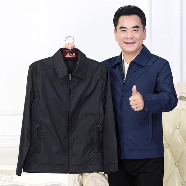 

fat spring and autumn loose-fit dad thin middle aged and elderly people plus-sized loose-fit zipper decorations busine1, Black;brown