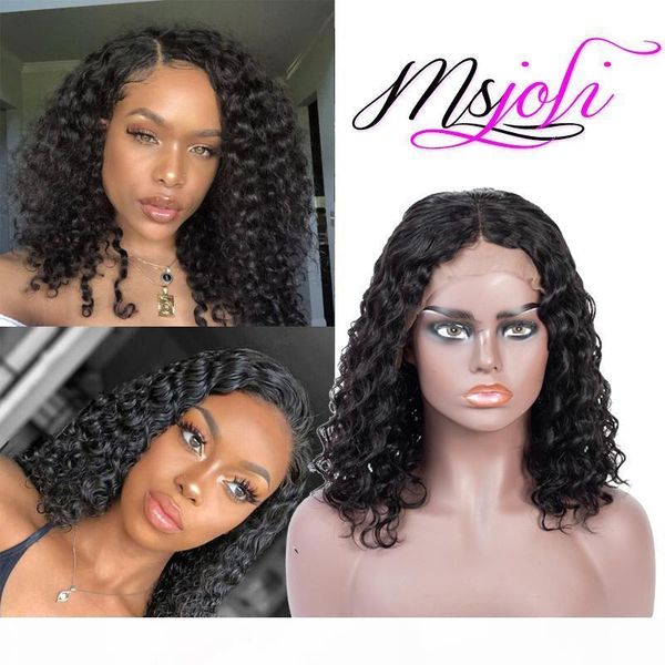 

wholesale water wave short bob wigs water wave bob wig indian human hair lace front wigs short wig brazilian human hair wigs, Black;brown