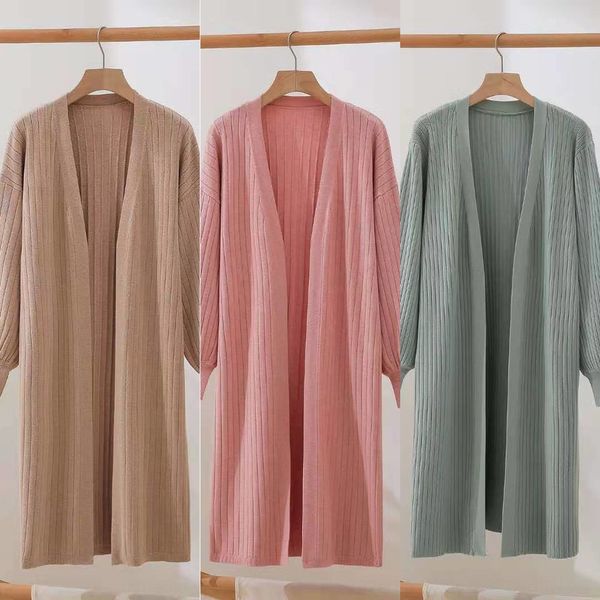 

korean new v-neck knitted cardigan in autumn winter 2019 medium length sweater loose and versatile long sleeve sweater for women ajn, White;black