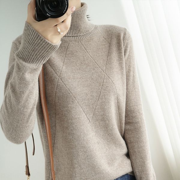 

осень и зима высокой новых женщин отворотом пуловер пуловер пуловер с длинным рукавом свободный чистый шерстяной свитер чистый цвет кашемир, White;black