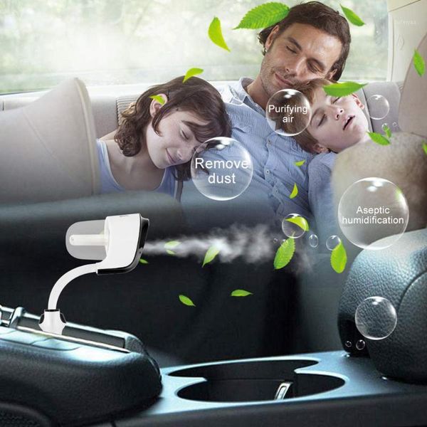 

rotating car aroma humidifier air fresh purifier portable car air purifier with 2 usb charger1