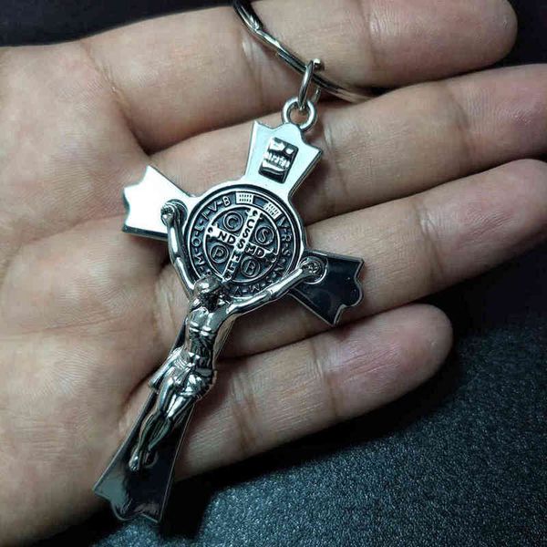 

keychains key ring jesus cross christian key fashion jewelry accessories gift bag 2021 charm pendant mens and womens car edc, Silver