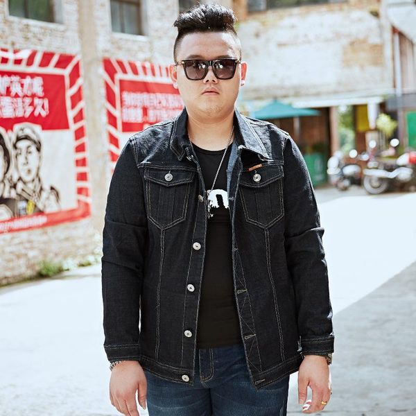 

plus size 8xl men's denim jackets new men fashion cowboy motorcycle jacket coats clothing male classic casual loose outwear, Black;brown