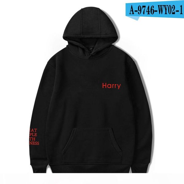 

harry styles treat people kindness hoodies men women trendy print streetwear pullovers sweatshirts autumn winter clothing, Black