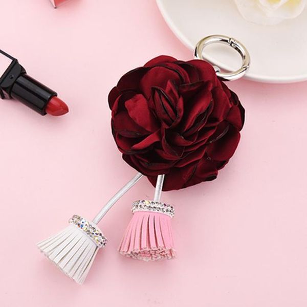 

new flower tassel keychain fashion gifts for women llaveros mujer car bag accessories keyring holder jewelry key chain a 001 h bbyokx, Silver