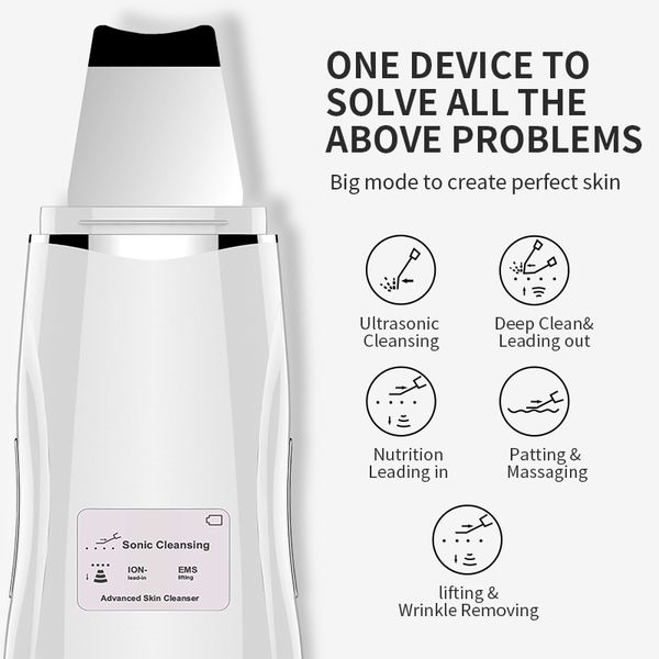 

ultrasonic deep face cleaning machine skin scrubber exfoliating pore dirt blackhead removal tools powered facial care massager r