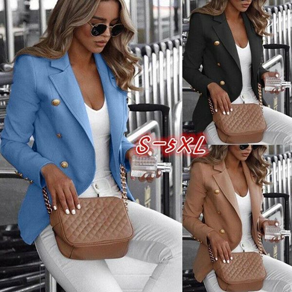 

plus size womens button blazer casual work jacket long sleeve outwear suit coat slim blazer suit coat work jacket formal1, White;black