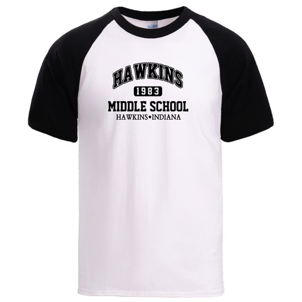 

hawkins письмо версия для печати мужских незнакомец вещи причинной tops лета горячего продает реглан с коротким рукавом футболка спортивного