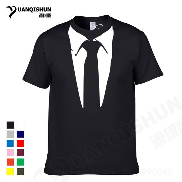 

спорт yuanqishun новизна мужчины футболки творческий tie tuxedo тройники ретро tie смешной camisetas мужчины o шеи топ tshirt повседневный ф