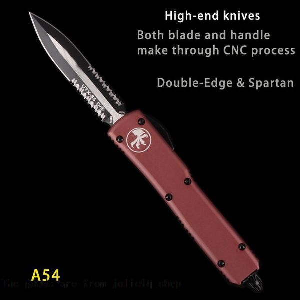 

automatic knife micro tech utx-85 auto knife mt double saw blade black brown handle every day carry pocket knives nbmus qynf