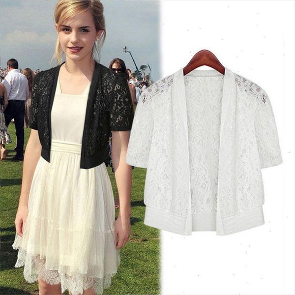 

2021 plus size women clothing 5xl 4xl xxxl ladies white lace blouse summer cardigan coat black crochet female shirt