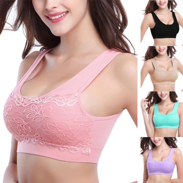 

women fitness sports bra tank workout racerback stretch breathable bra1, White;black