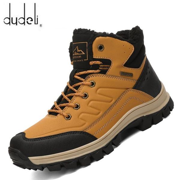 

2020 new winter plush waterproof snow boots shoes warm winter men's sneakers footwear fashion outdoor ankle boots men's, Black