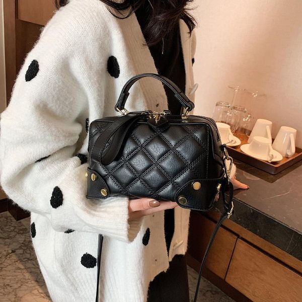 

cross body women shoulder bag brand design classic rhombus embroidery thread simple small square fashion rivet universal box