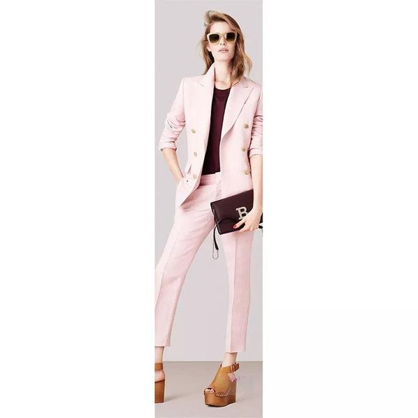 

women business suits formal office suits work office uniform designs for women single breasted ladies trouser custom made, White