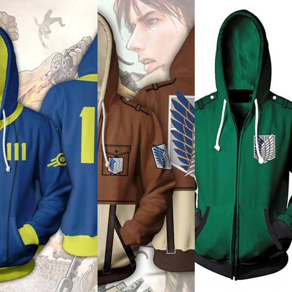 

3d digital printing laser series zipper nv wai tao nv wai tao wo coat pullover hoodie men's and women's coat hm6bq, Black
