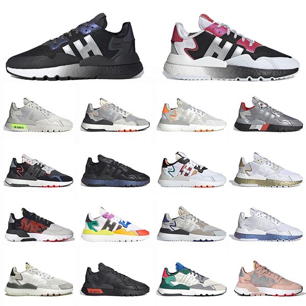 

nite jogger 2021 wholesale silver metallic blue pink 3m reflective xeno mens women triple black rose gold trainers runners 36-45, White;red