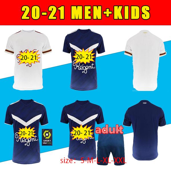 

men kids kit 20 21 girondins de bordeaux soccer jersey maillot de foot 2020 bordeaux briand s.kalu kamano benito basic football shirts, Black;yellow