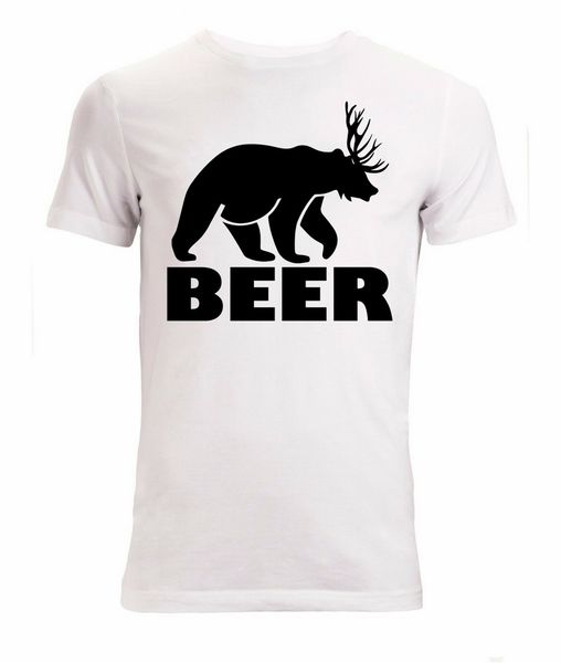 

beer funny bear and deer mashup graphic men's woman's available t shirt white tee shirt breathable sport hooded sweatshirt hoodie