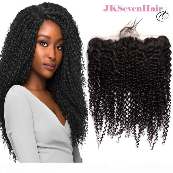 

12a grade curly wave virgin brazilian human hair 13x4inch lace frontal malaysian peruvian indian frontal with baby hair, Black